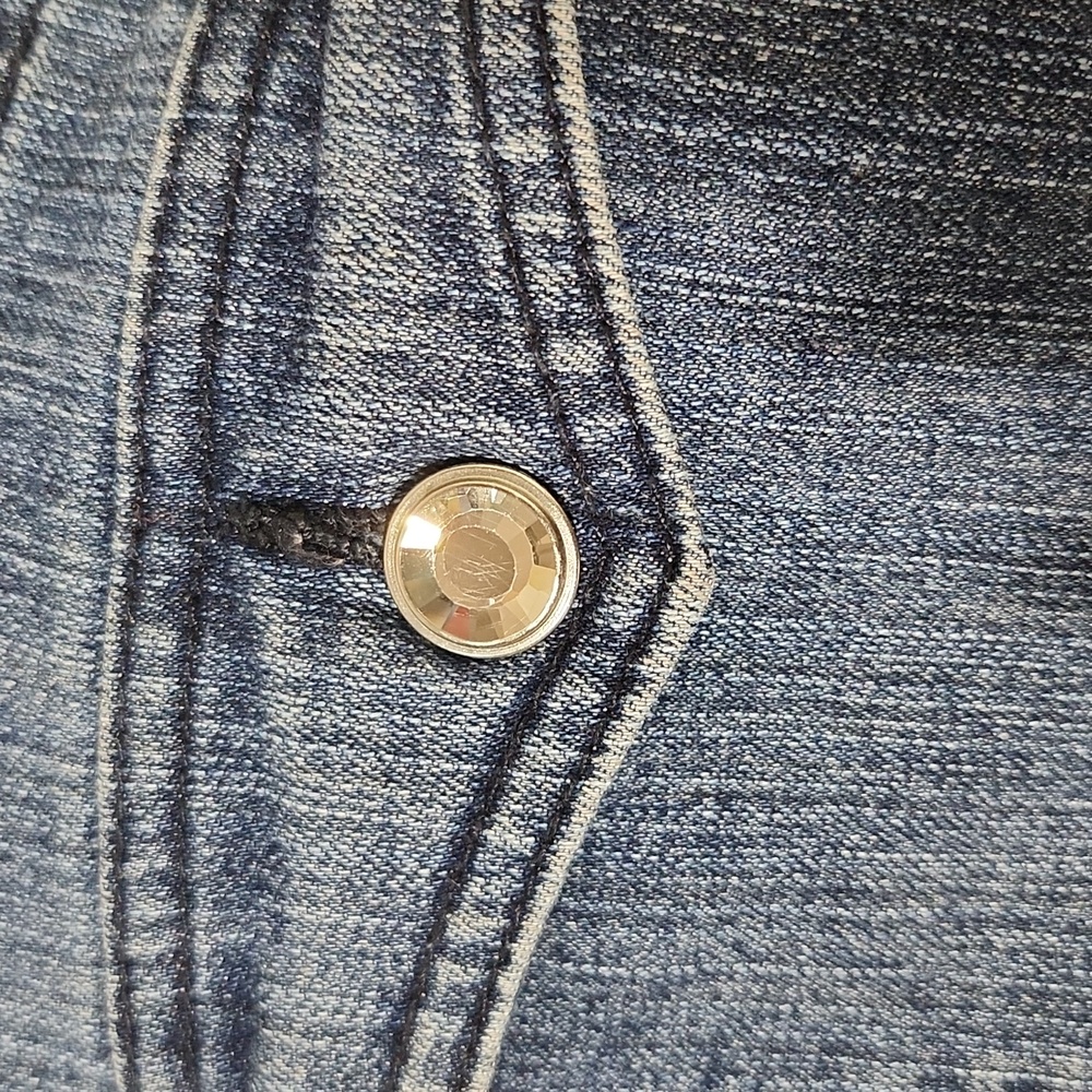 Christine Alexander Crystal Rhinestone Embellished Cropped Jeans Sz 8 - Picture 11 of 13